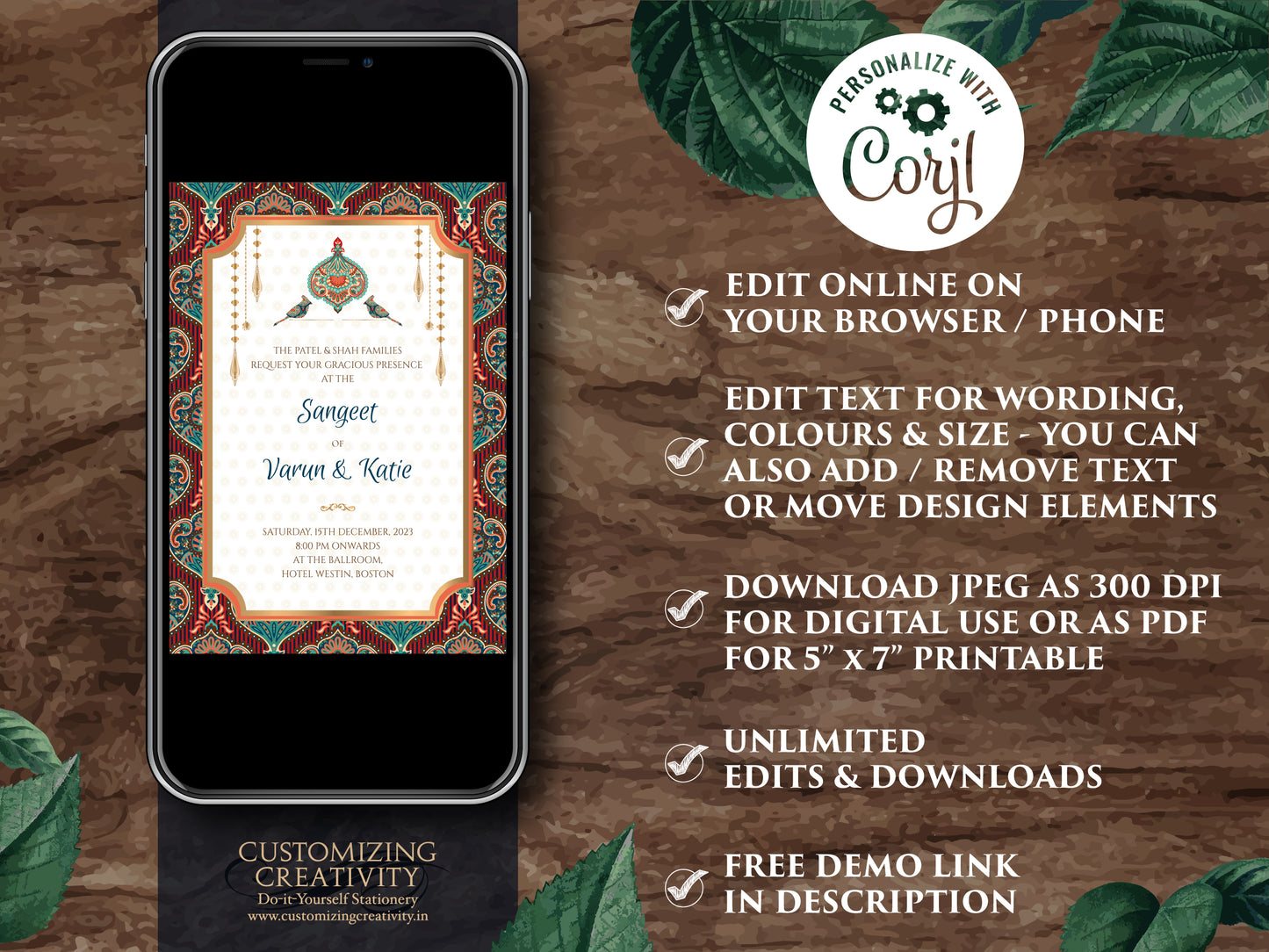 Indian Wedding invites & Indian Invitations, Hindu Wedding invitations as Digital Indian Wedding cards, Hindu Wedding card as Indian invites
