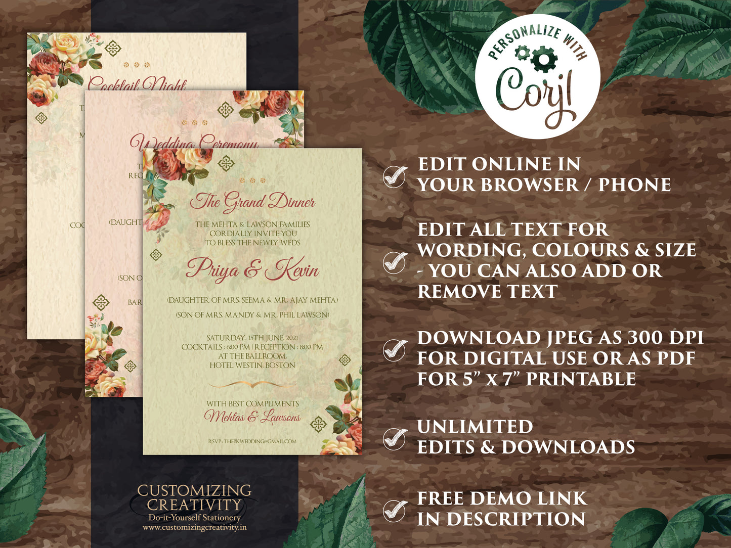Wedding Invite Fall as Fall invitations Wedding Indian, Indian Invitations Pastel, Indian Wedding invites Autumn & Hindu Wedding card Autumn