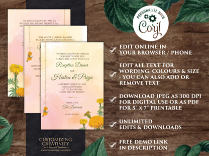 Marigold invites Wedding as Indian invitations Marigold, Orange Wedding card & Shaadi card Hindu, Hindu invitations Marigold Indian Wedding