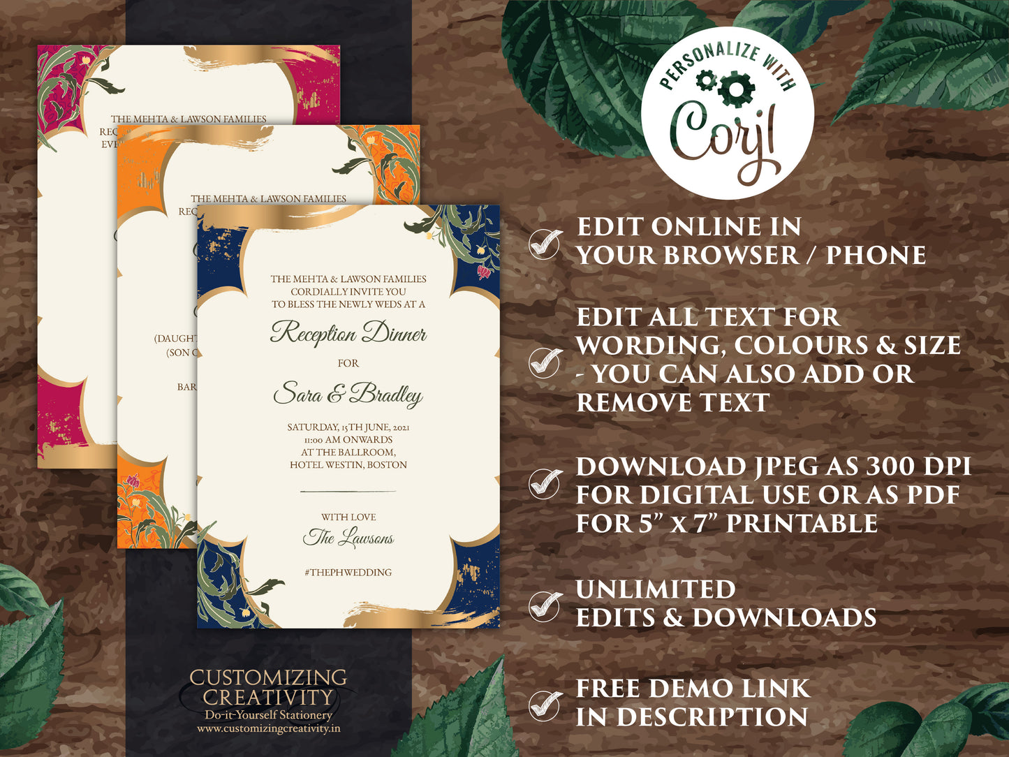 Moroccan Invitation Indian Wedding, Arabic Invite Muslim Nikah cards, Muslim Wedding card & Wedding invite Moroccan, Indian invitation Hindu