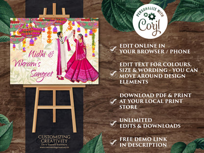 Sangeet Decor as Sangeet Poster, Sangeet Signs & Sangeet Welcome Sign, Indian Wedding Sign as Indian Wedding Welcome Signs, Sangeet Signages
