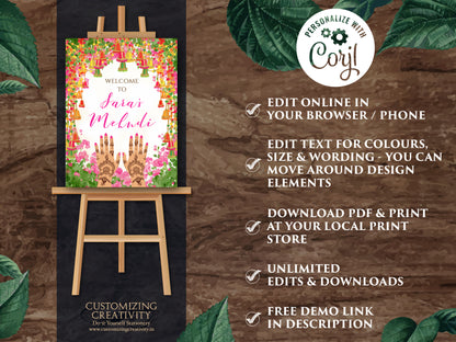 Mehndi Signs as Mehndi poster, Mehndi decor sign as Mehendi signs, Mendhi signs as Mehndi Welcome signs. Mendhi decor sign as Mehndi signage