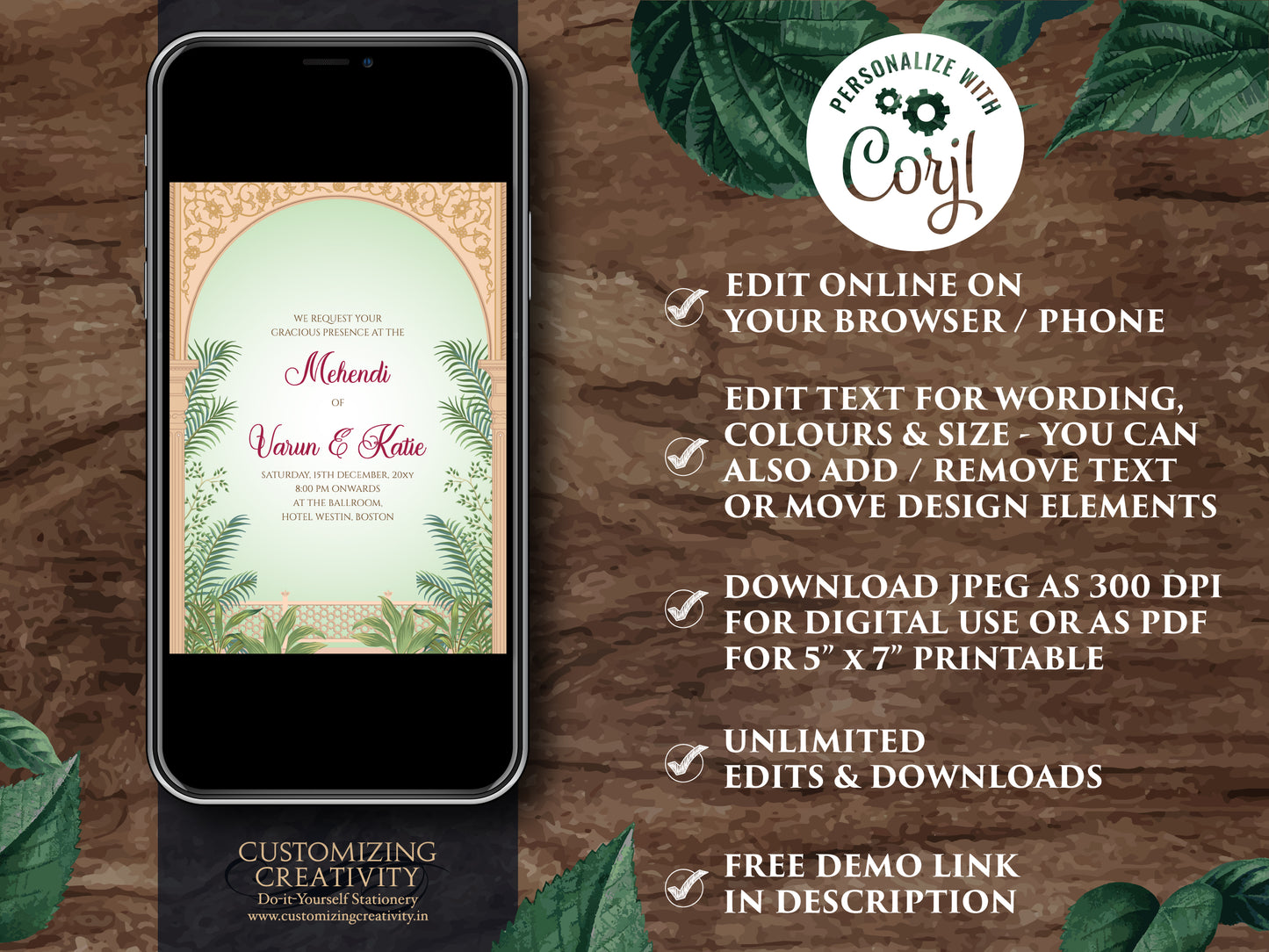 Indian wedding invitation Digital Hindu Wedding card, Indian wedding card as Gujarati Kankotri, Hindu invitation as Hindu wedding invite
