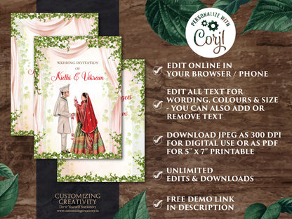 Indian Wedding invite & Indian invitations, Wedding invite Indian as Indian wedding card, Hindu wedding invitation as Hindu Wedding card