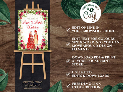 Indian Wedding decor as Desi Wedding Sign, Hindu Wedding sign Indian as Indian Wedding sign, Hindu Wedding Welcome sign Hindu Welcome sign