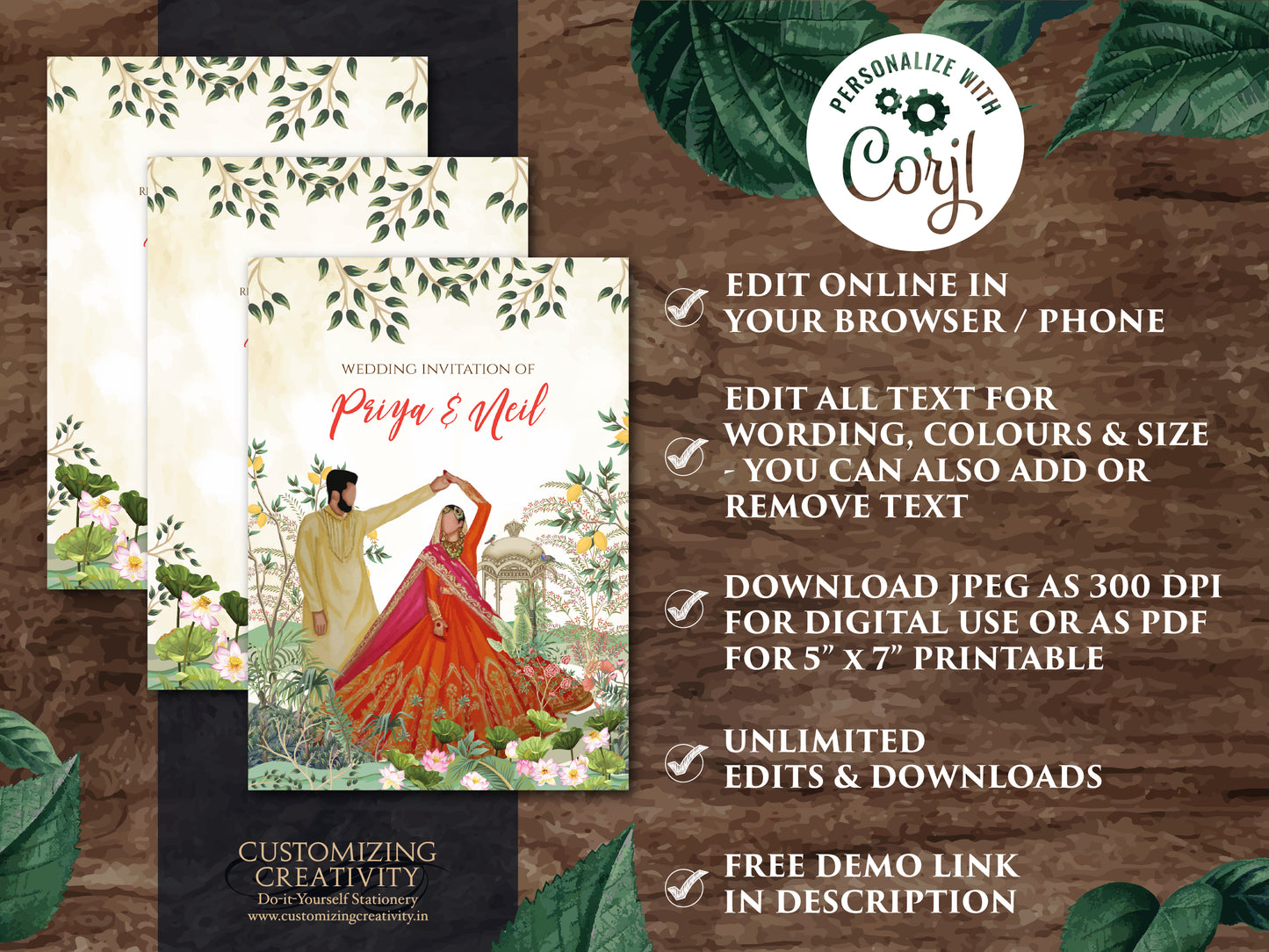 Digital Indian Wedding Invitations Hindu Wedding card Digital, Digital Hindu invitations & Indian Wedding invite, Indian wedding cards Hindu
