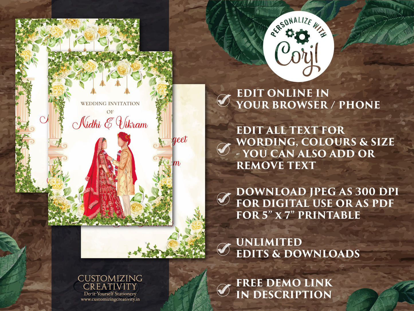 Hindu wedding invitation & Indian Wedding invite, Hindu Wedding cards as Hindu invitation, Indian wedding card as Hindu Wedding invite
