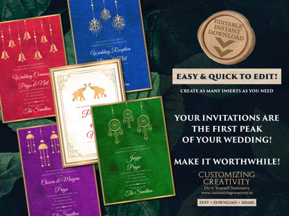 Hindu invitations Indian Wedding card Hindu & Hindu Wedding Digital Invite, Indian Wedding invitation cards Hindu as Hindu invite templates