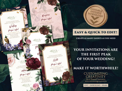 Indian Wedding invites Digital, Floral Indian invites & Indian Invitations Digital, Hindu Wedding invitations as Indian Wedding cards Hindu