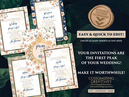 Hindu Wedding invitations as Hindu Wedding cards Indian, Indian Wedding cards Digital, Floral Indian invites & Indian Invitations Digital
