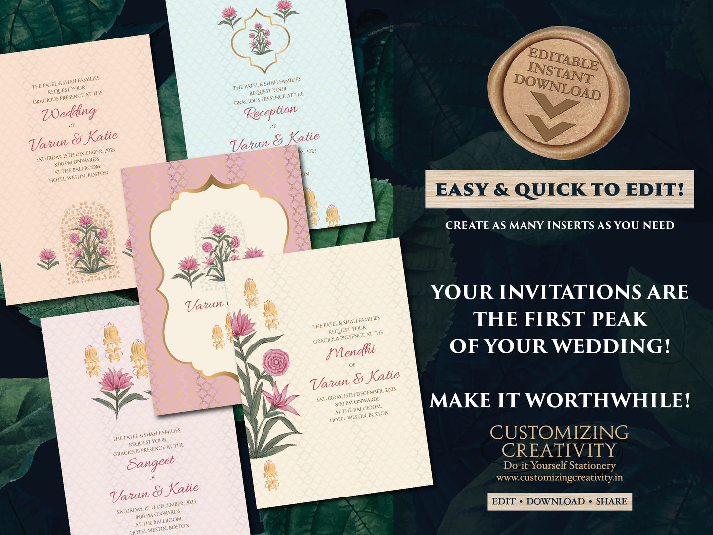 Wedding invites Indian & Wedding invitation Indian, Indian wedding card as Indian wedding invites, Hindu Wedding Invitation as Hindu invites