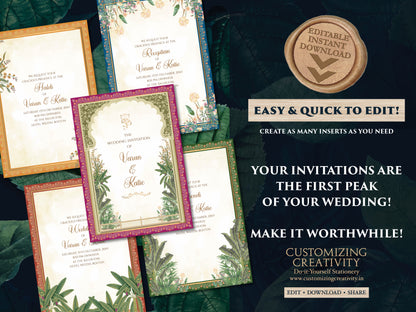 Digital Indian Wedding invite as Indian wedding card, Indian wedding invitation as Hindu wedding cards, Digtial Hindu Wedding Invitation