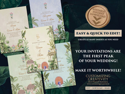 Indian wedding invitation Digital Hindu Wedding card, Indian wedding card as Indian Wedding invite, Hindu invitation as Hindu wedding invite