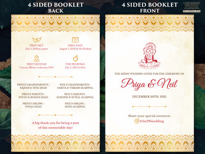 Hindu Ceremony program as Indian Wedding infographics Guide, Hindu Wedding Program printable as Indian Wedding guide template Hindu programs