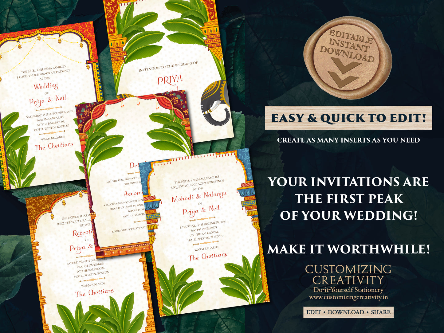 South Indian Wedding Invitations as Tamil Wedding cards, Telugu invites Indian & Tamil invitations, Telugu invitations South Indian invites
