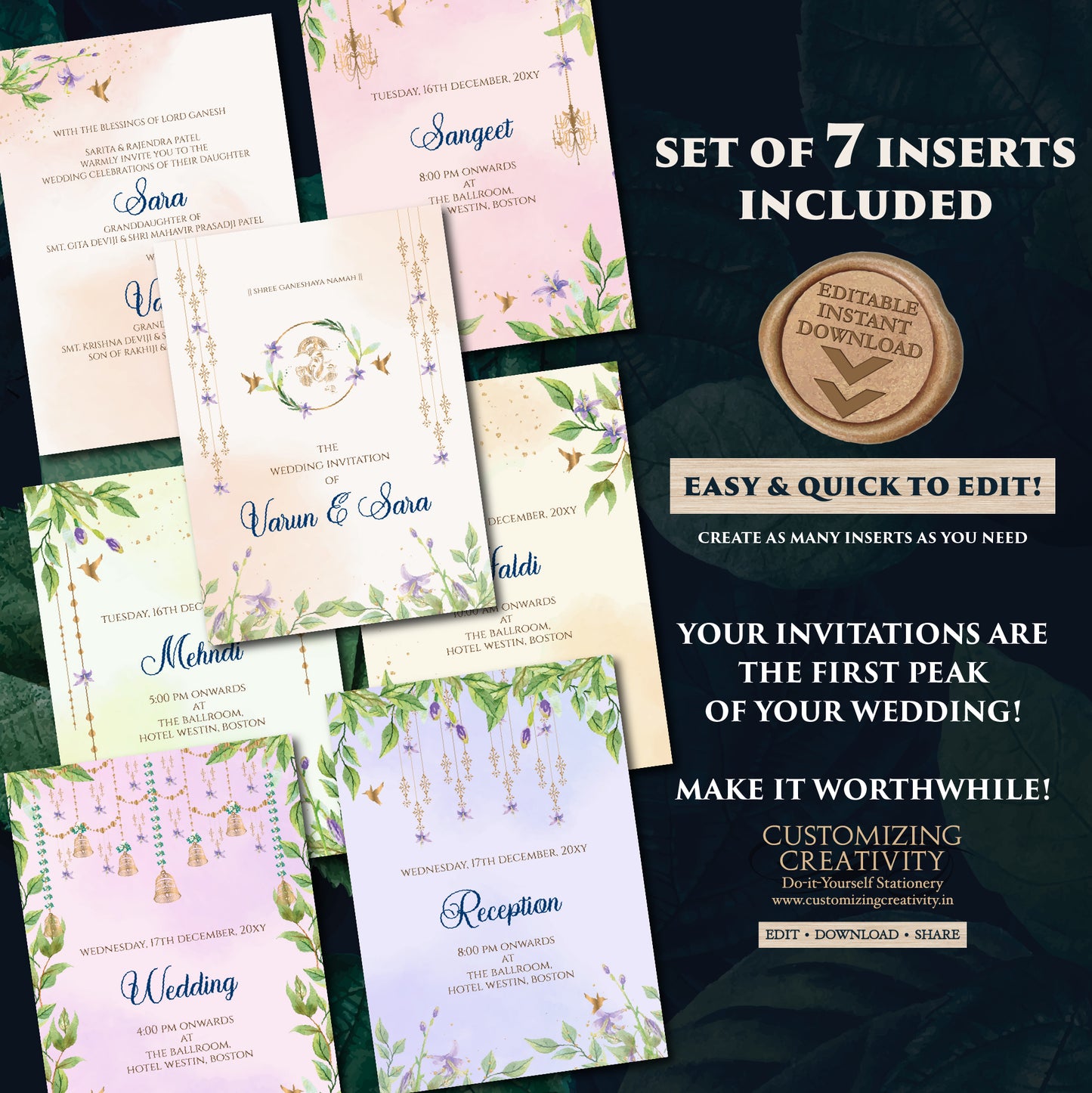 Gujarati Kankotri invites & Indian wedding invitations, Indian wedding cards as Hindu Wedding card, Hindu wedding invitation Indian wedding