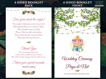 Hindu Wedding Program printable as Indian Wedding Ceremony program template, Hindu Ceremony program as Indian Wedding infographics Guide