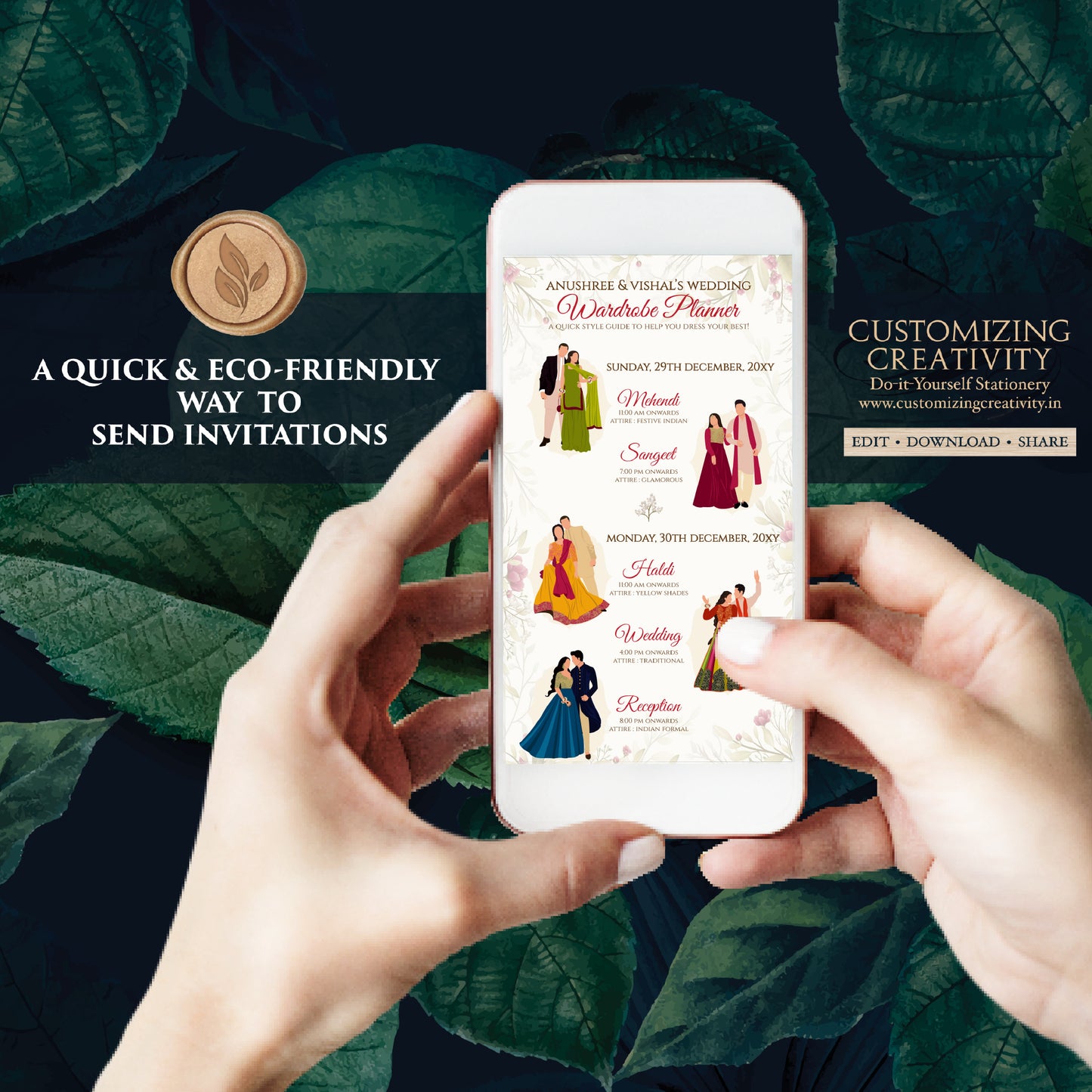 Hindu Wedding Wardrobe Planner Indian Wedding Program, Hindu Wedding Program & Indian wedding itinerary as Digital Indian wedding Timeline