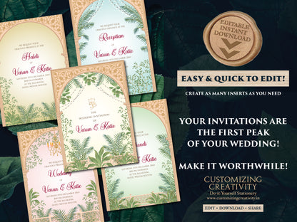 Indian wedding invitation Digital Hindu Wedding card, Indian wedding card as Gujarati Kankotri, Hindu invitation as Hindu wedding invite