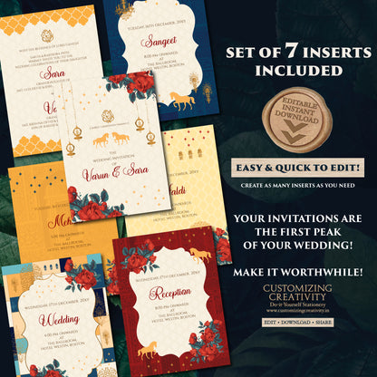 Indian wedding invite Digital Hindu Wedding card, Indian Wedding invitation as Indian wedding card, Hindu invitation as Hindu wedding invite