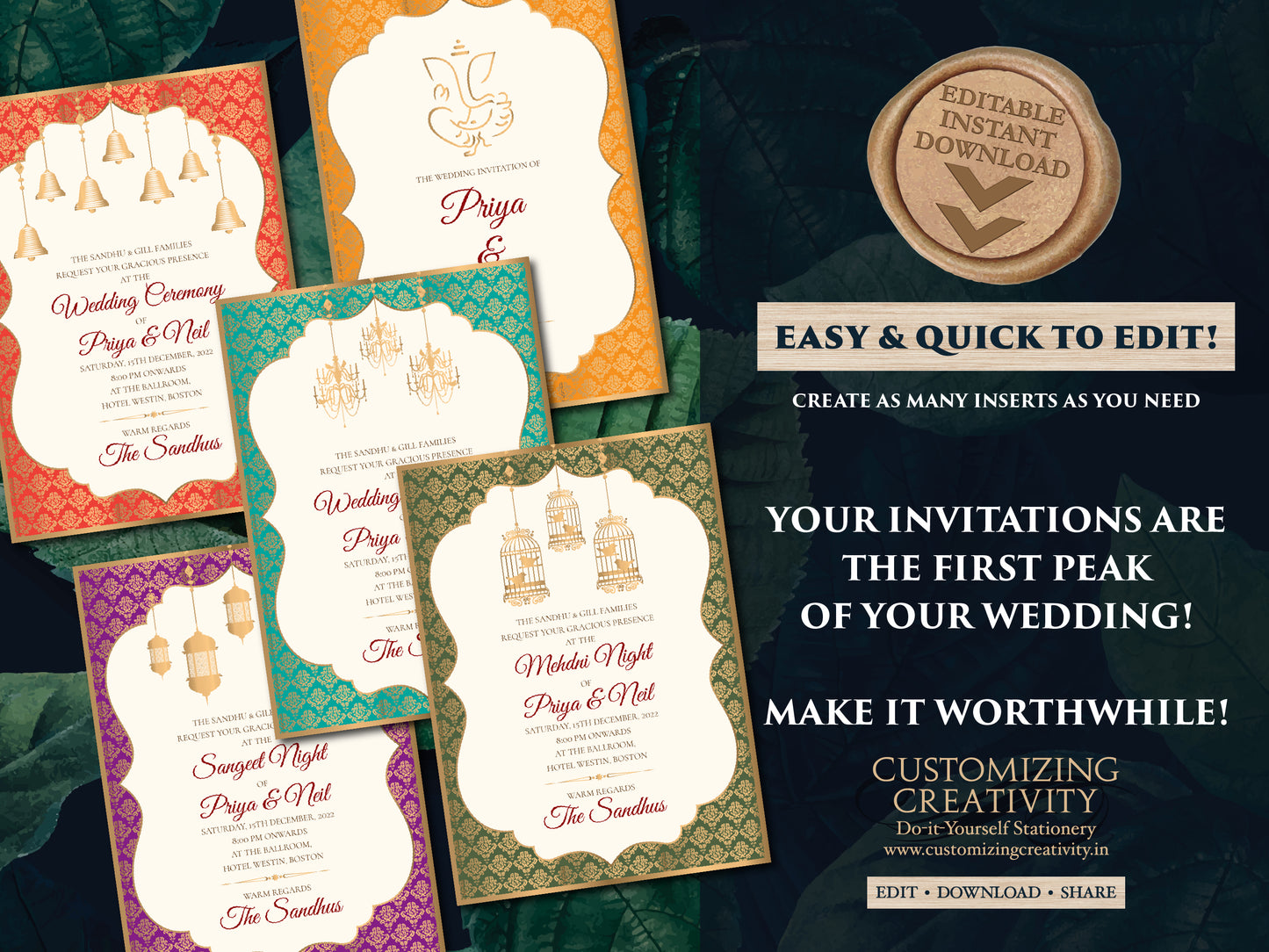 Hindu invites template & Hindu invitations Indian Wedding cards Hindu, Hindu Wedding Digital Invite as Hindu Wedding invitation cards Indian