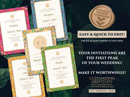 Indian Wedding Invitations as Hindu Wedding invite, Indian invitation Hindu wedding card, Gujarati Kankotri invites & Wedding invites Indian
