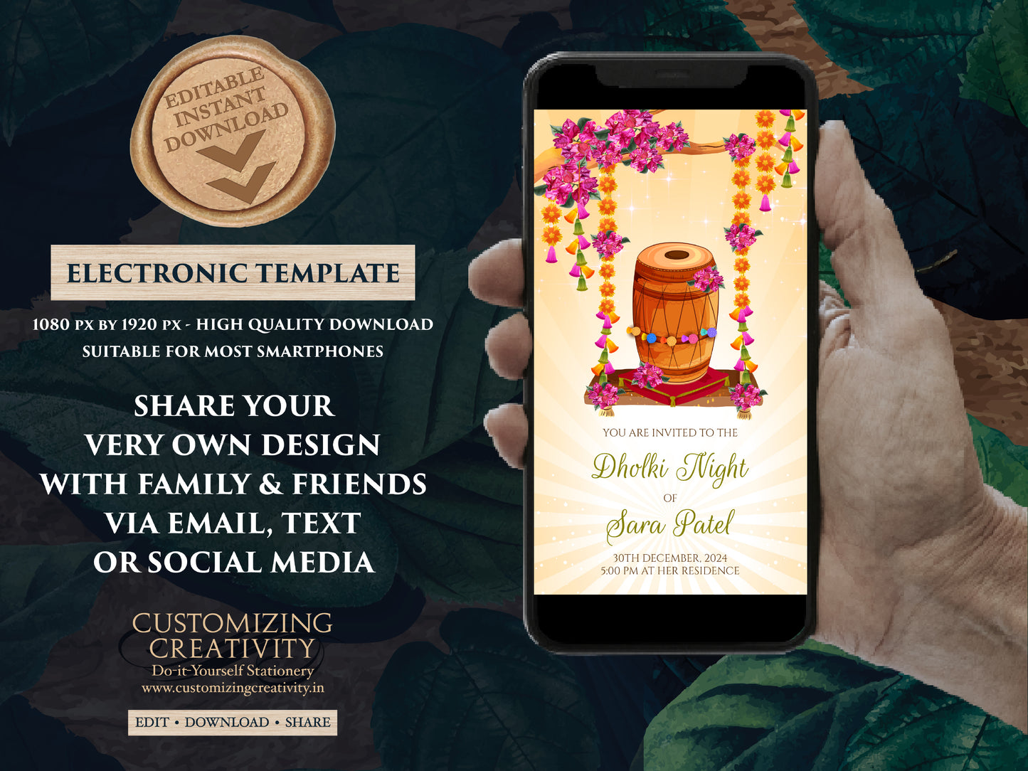 Dholki invitations & Dholki invite digital, Pakistani wedding invitations as Muslim wedding invitations, Mehndi invitations as Dholki cards