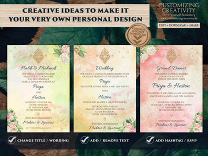 Sikh Wedding invitations as Punjabi Wedding invitations, Digital Punjabi Invites Electronic Indian & Anand Karaj Ceremony Gurudwara invites