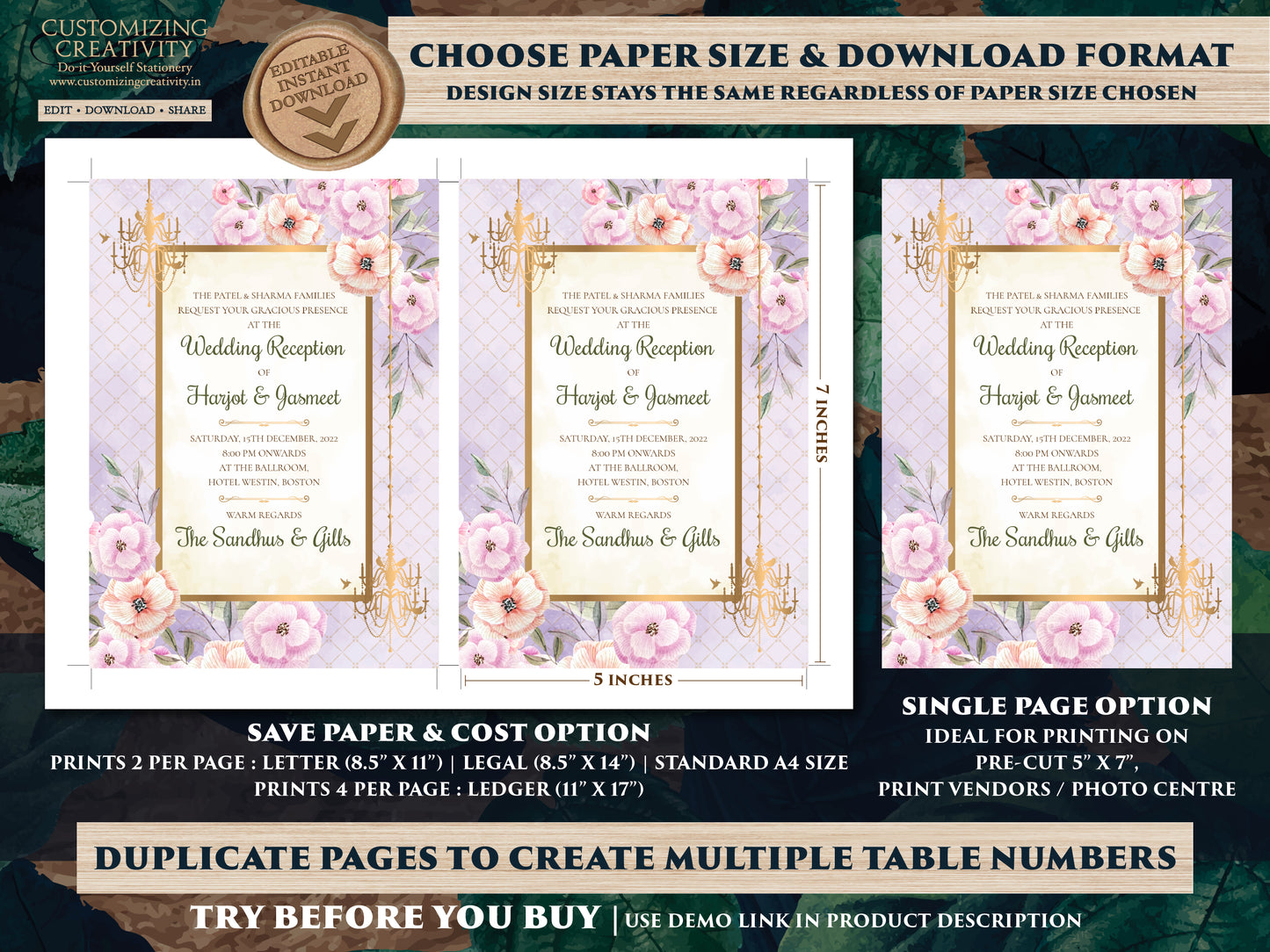 Sikh Wedding Invitations as Indian Wedding cards Floral, Anand Karaj Wedding invites Sikh & Sikh invitations Indian, Anand Karaj invitations