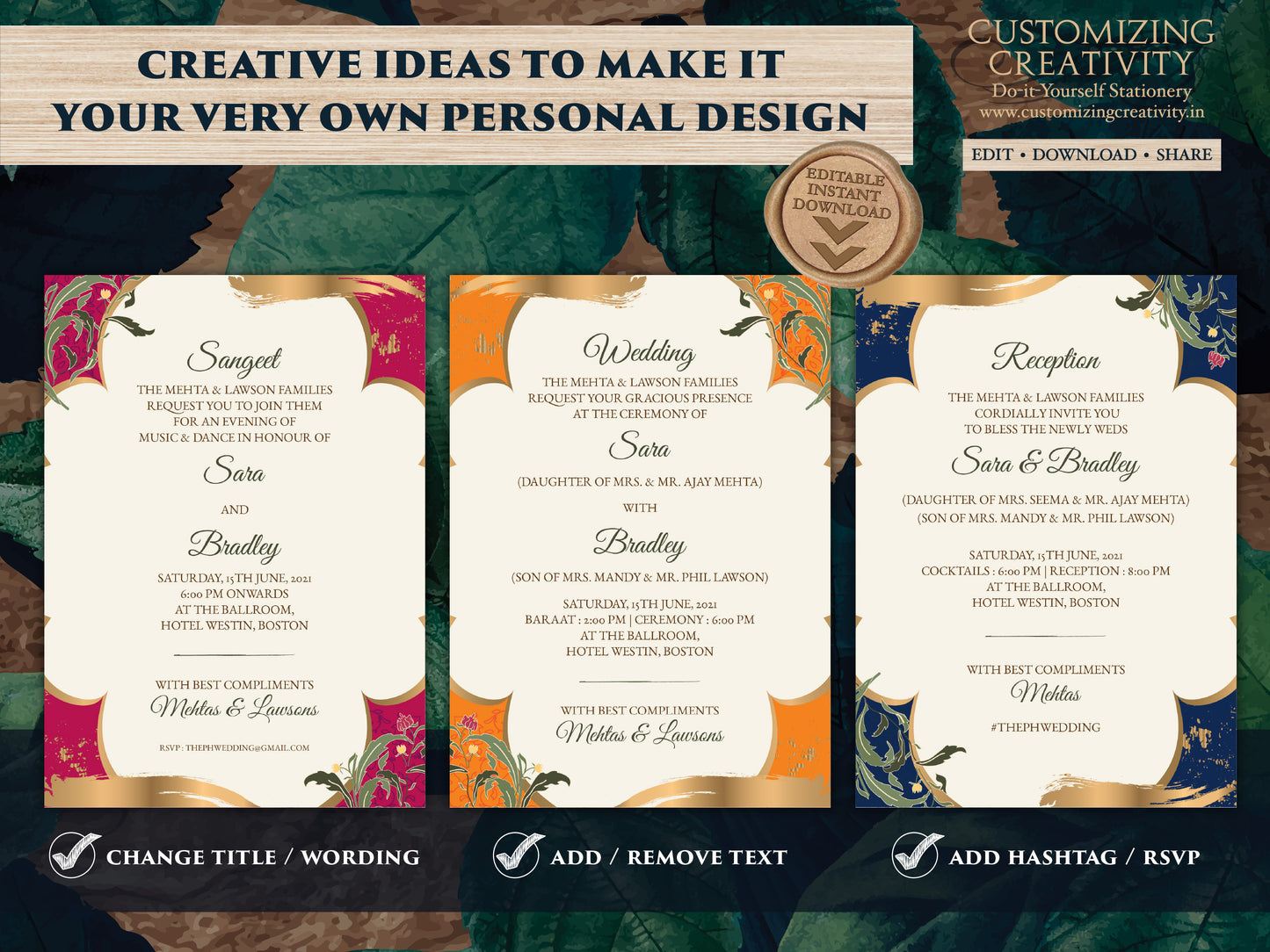 Moroccan Invitation Indian Wedding, Arabic Invite Muslim Nikah cards, Muslim Wedding card & Wedding invite Moroccan, Indian invitation Hindu