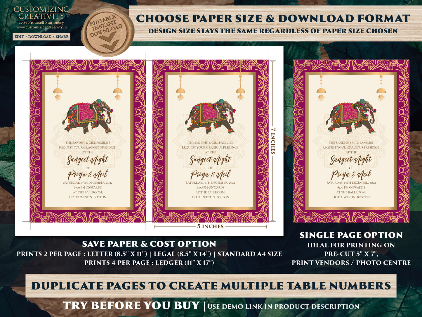 Indian Invitations as Elephant Wedding cards Floral, Wedding invites Elephant & Indian Wedding invitation Hindu wedding card, Indian Invites