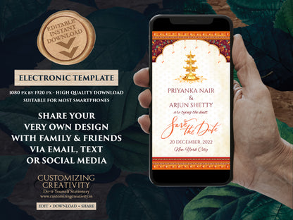 South Indian Wedding Save the Date: Telugu & Tamil (Digital Download)