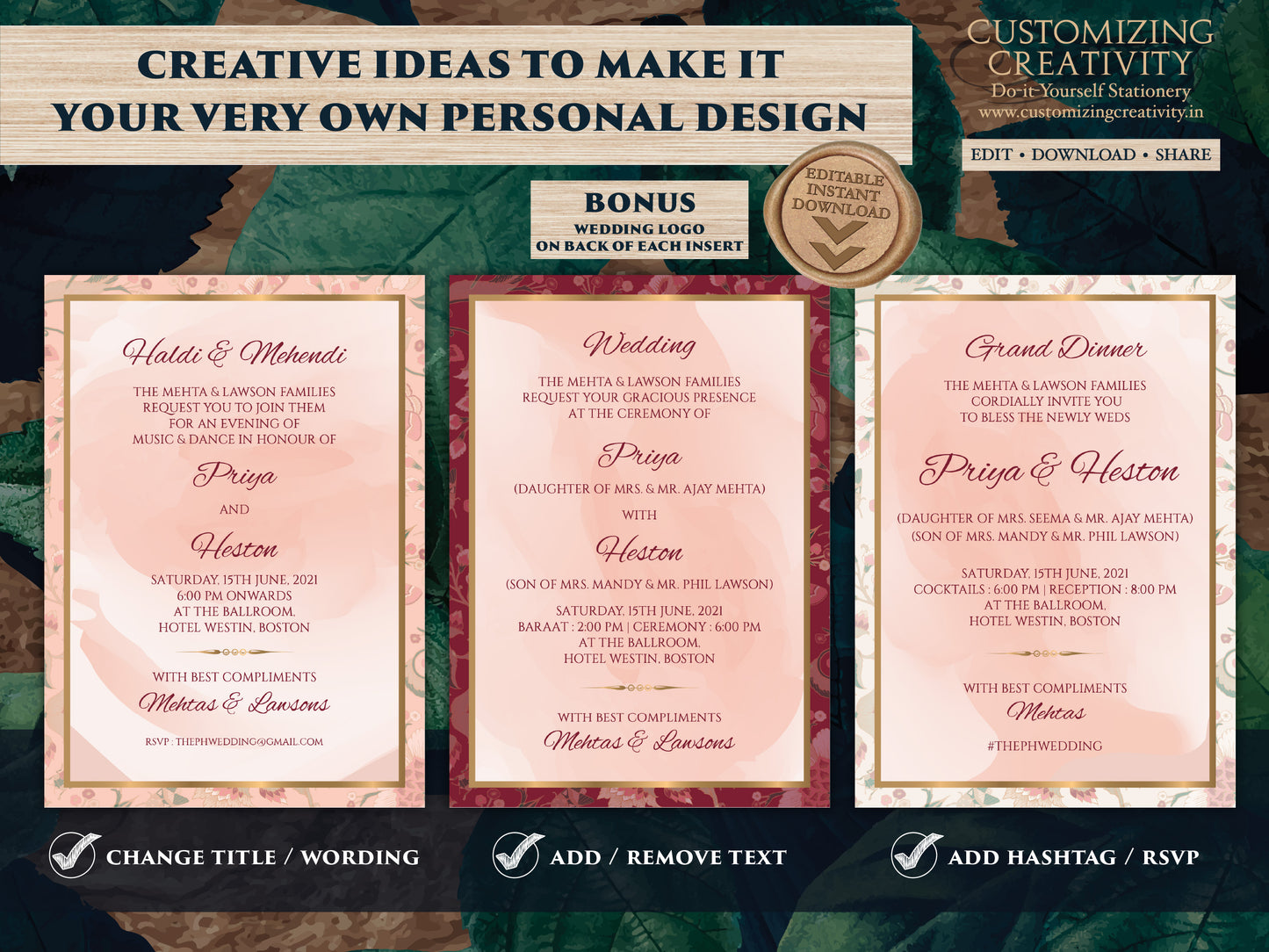 Indian Wedding invitations Pink as Wedding invitations Indian, Digital Indian Invites Electronic, Shaadi card Indian & Indian Wedding cards