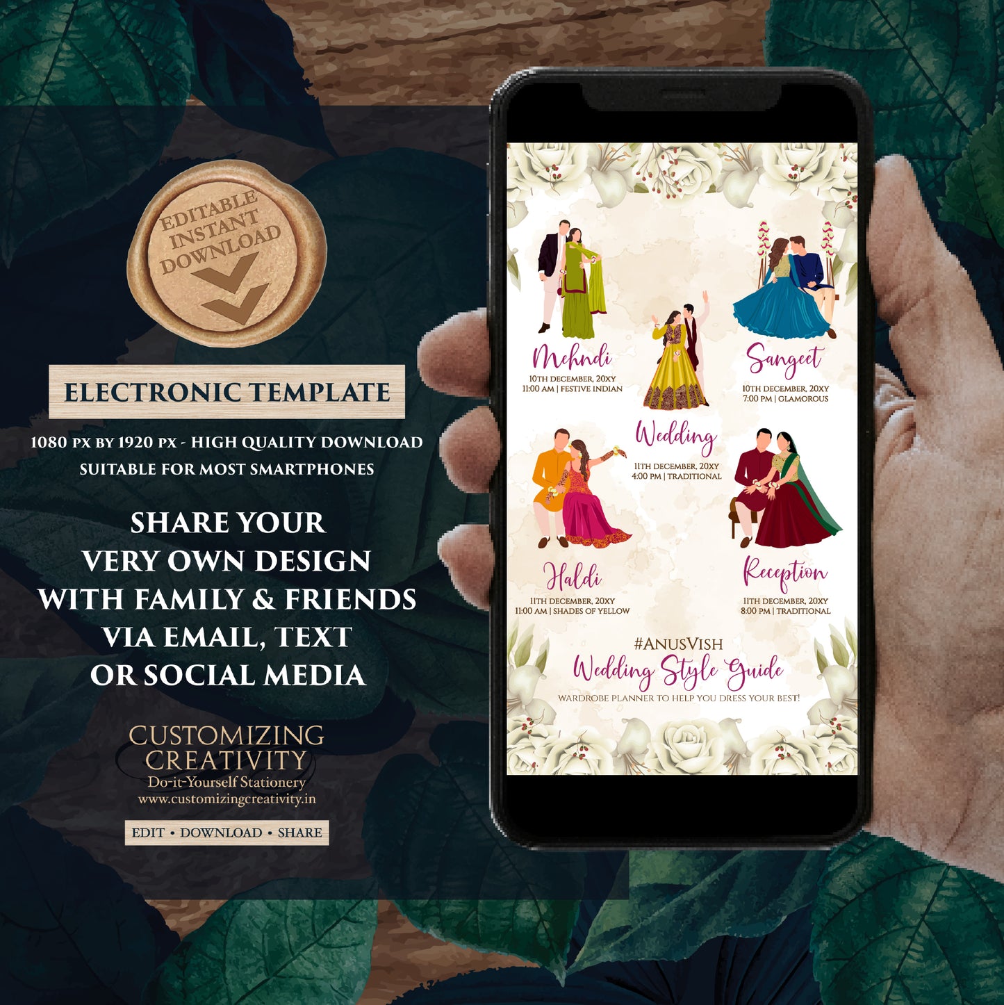 Hindu Wedding Program Indian wedding itinerary & Digital Indian Wedding Wardrobe Planner Indian Program as Digital Indian wedding Timeline