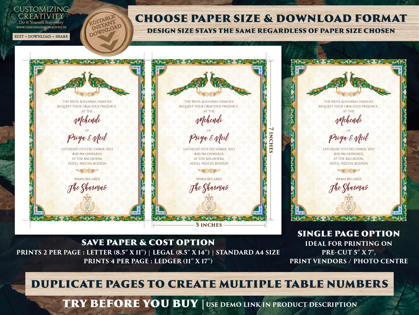 Indian Wedding Invitations as Elephant Invitation Indian, Peacock invitations Wedding as Indian invitations Hindu wedding, Digital Invites