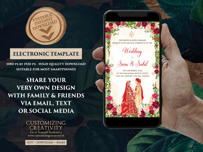 Digital Indian Wedding cards & Indian invitations, Indian Wedding invites as Hindu Wedding cards, Hindu invitations as Hindu wedding invites