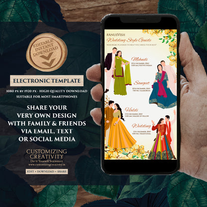Indian Wedding Program Hindu Wedding Wardrobe Planner, Indian wedding itinerary as Digital Indian wedding Timeline & Hindu Wedding Program