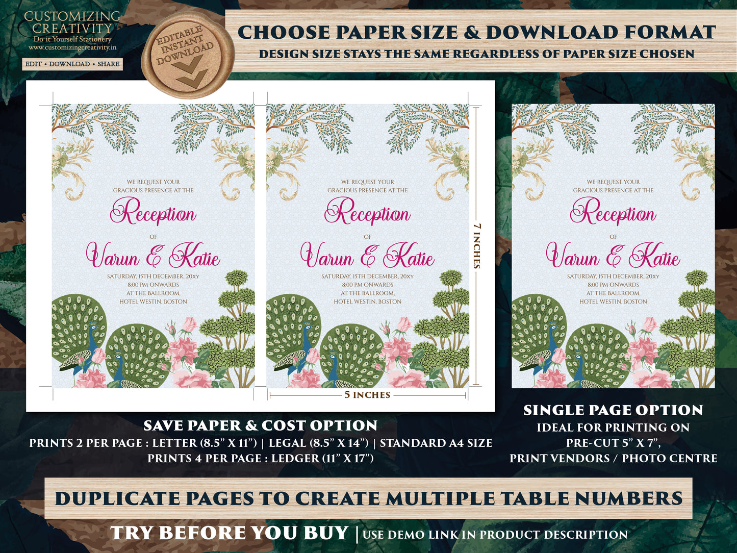 Indian wedding invitation Digital Hindu Wedding card, Indian wedding card as Indian Wedding invite, Hindu invitation as Hindu wedding invite