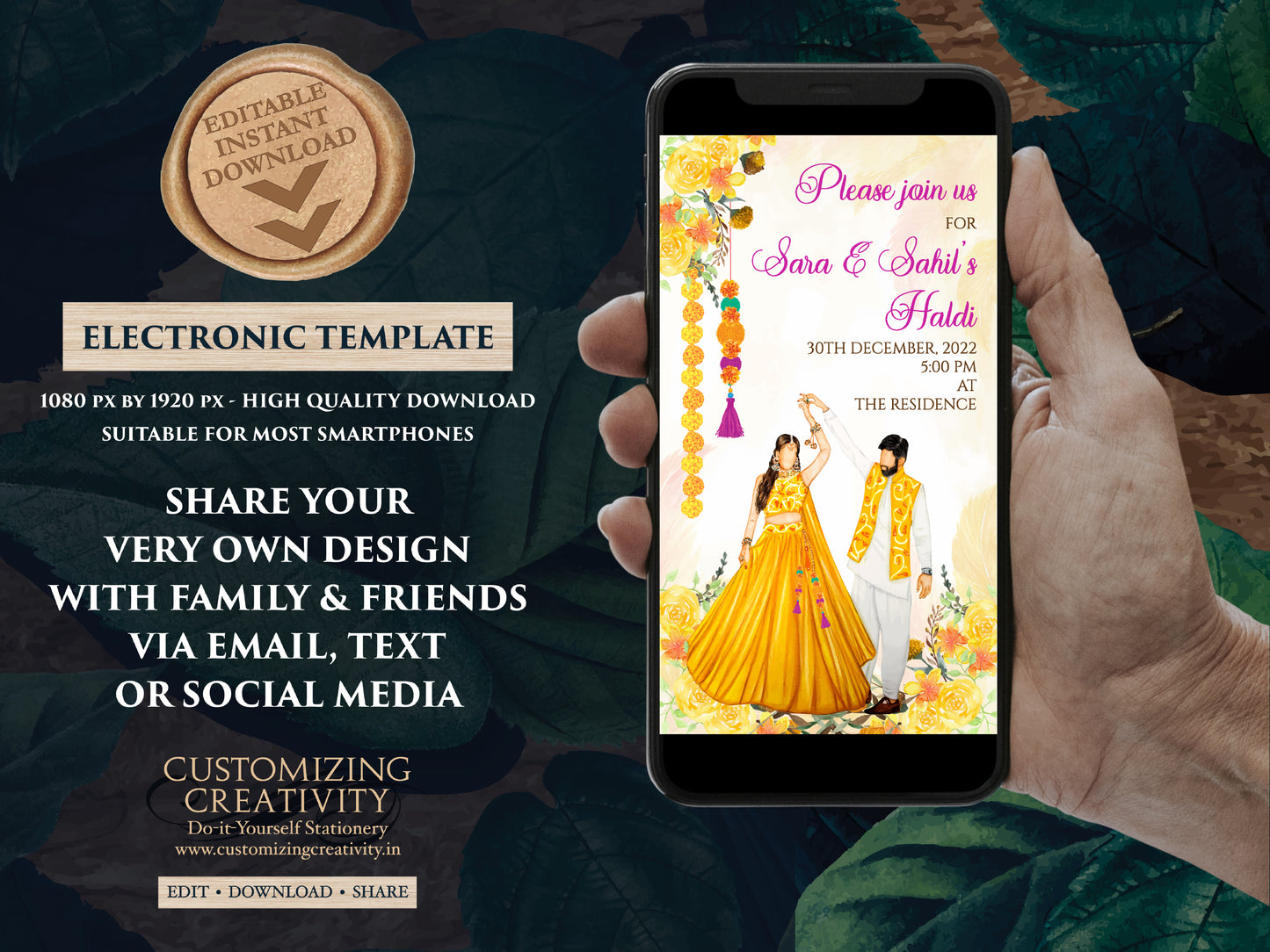 Holud invites as Pithi cards, Haldi invitations & Pithi Invites, Haldi invite card as Pithi invitations, Gaye Holud invitation as Haldi card