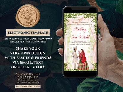 Indian Wedding invitations & Indian invitations, Digital Indian Wedding invites as Hindu Wedding invitations, Digital Hindu wedding invites