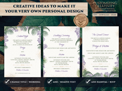 Indian Invites Tropical Wedding as Beach Wedding invitations, Spring Wedding cards, Summer Wedding Invite & Indian Wedding invitations Hindu