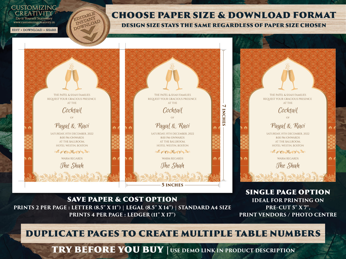 Indian invitations Hindu Wedding card Indian, Indian Wedding Digital Invite as Indian Wedding invitation card Hindu & Indian invite template
