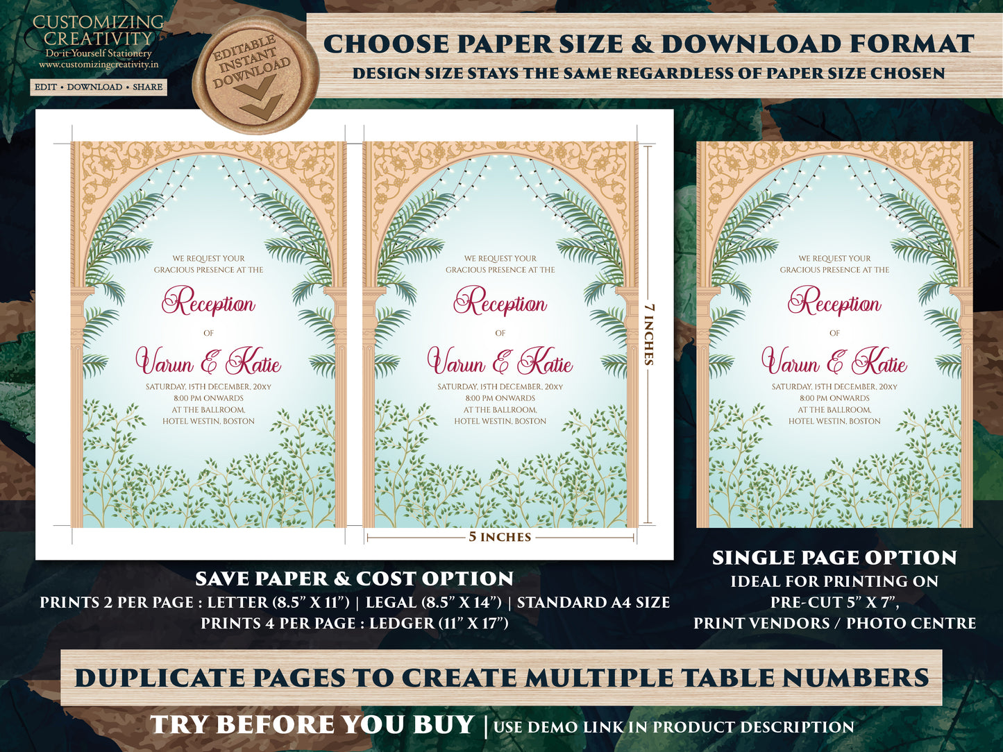 Indian wedding invitation Digital Hindu Wedding card, Indian wedding card as Gujarati Kankotri, Hindu invitation as Hindu wedding invite