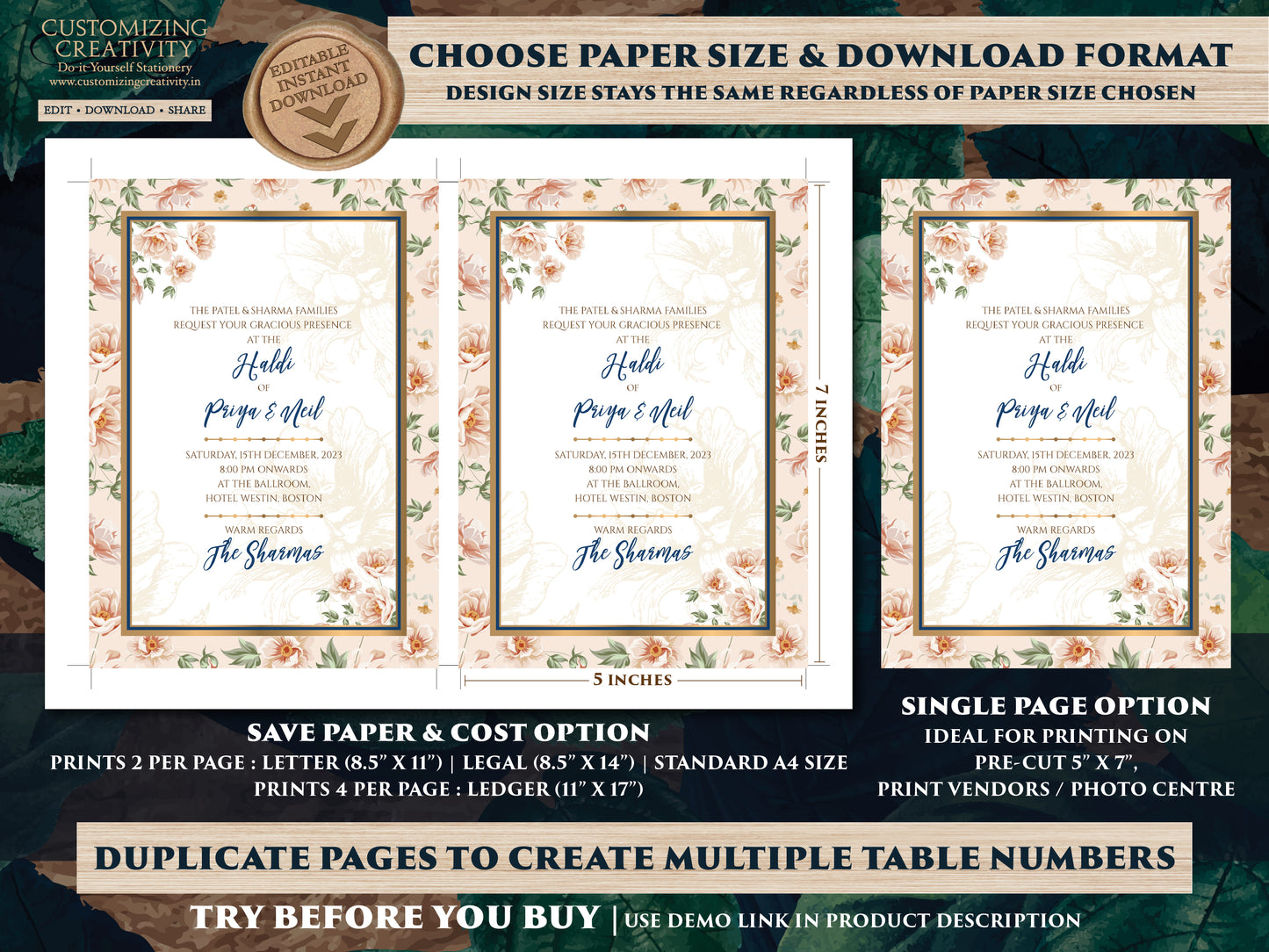 Hindu Wedding invitations as Hindu Wedding cards Indian, Indian Wedding cards Digital, Floral Indian invites & Indian Invitations Digital