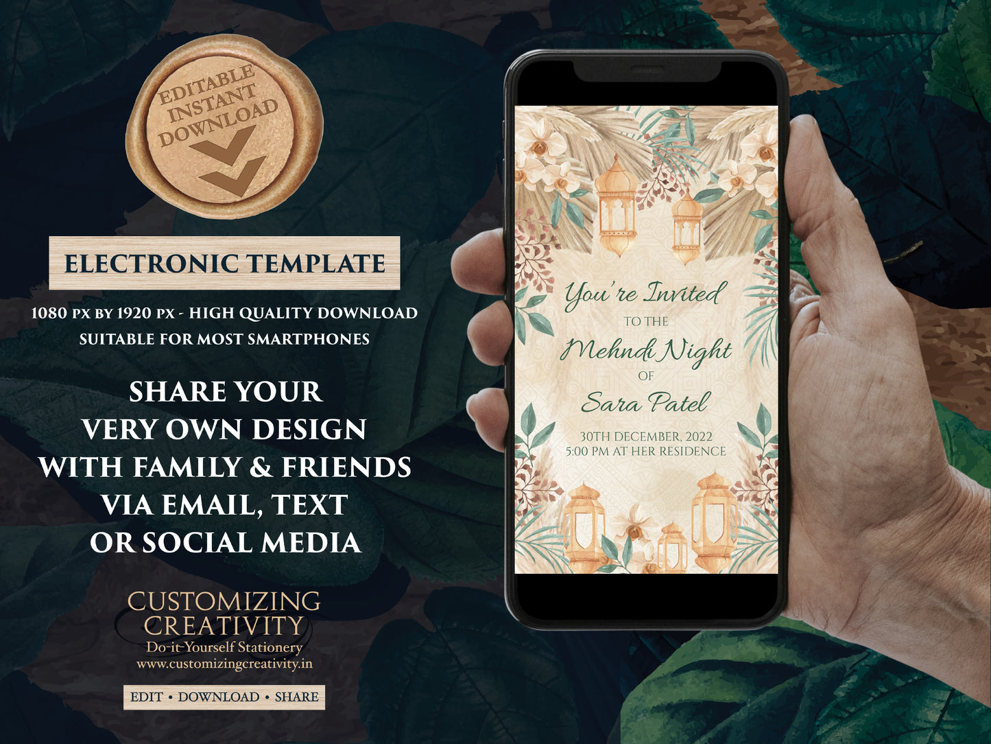Mendhi invites as Mendhi invitations, Dholki invites as Dholki invitations, Muslim invitations, Digital Mehendi invites & Mehndi invitations