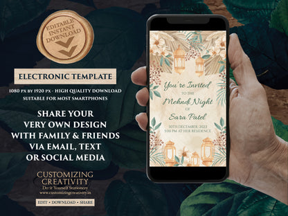 Mendhi invites as Mendhi invitations, Dholki invites as Dholki invitations, Muslim invitations, Digital Mehendi invites & Mehndi invitations