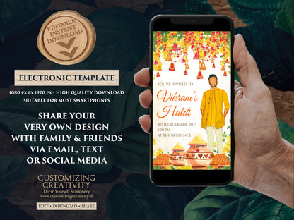 Groom Haldi invitations & Boy Pithi Invites, Boy Haldi invite card as Groom Pithi invitations, Groom Haldi invitation as Groom Haldi cards