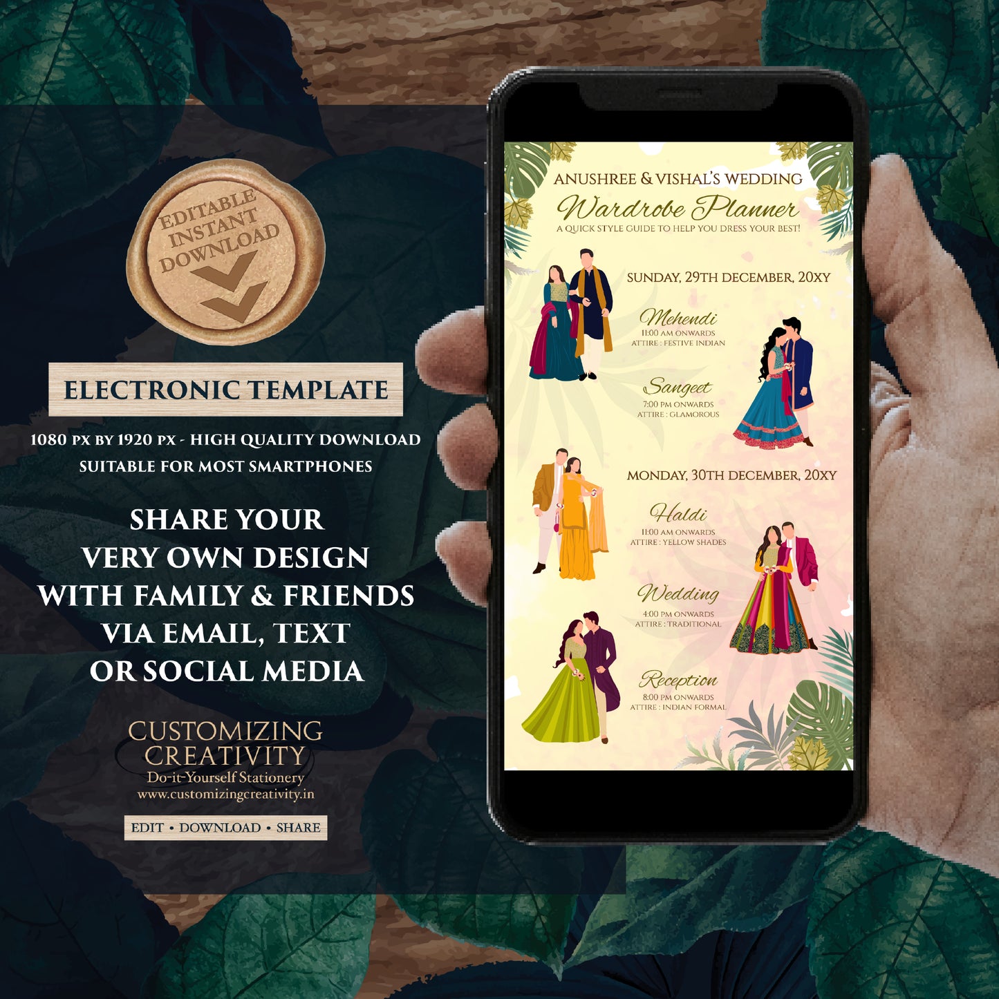 Indian wedding itinerary Digital Indian Wardrobe Planner & Hindu Wedding Program, Indian Wedding Program as Digital Indian wedding Timeline