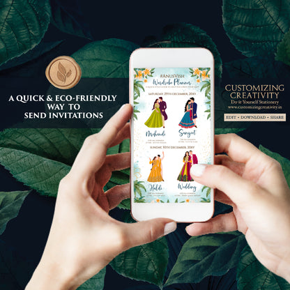 Indian wedding Timeline Indian wedding itinerary, Digital Hindu Wedding Wardrobe Planner & Indian Wedding Program, Hindu Wedding Program