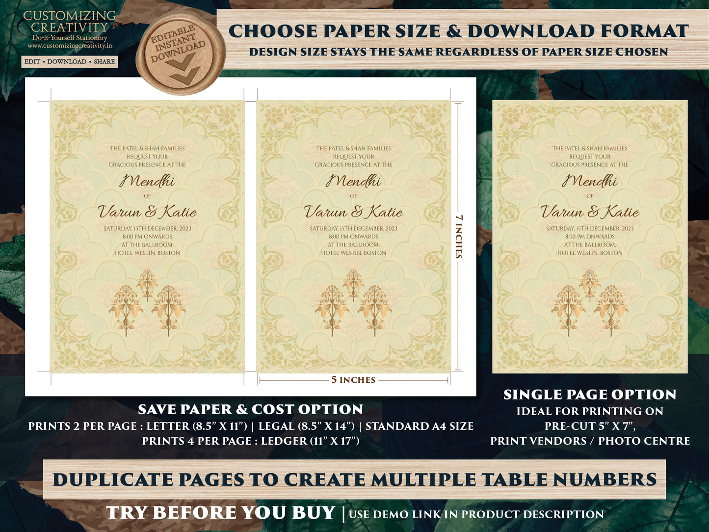 Indian wedding card & Indian invitations, Indian Wedding Invitations as Indian Wedding invite, Indian cards as Hindu Wedding invite Indian